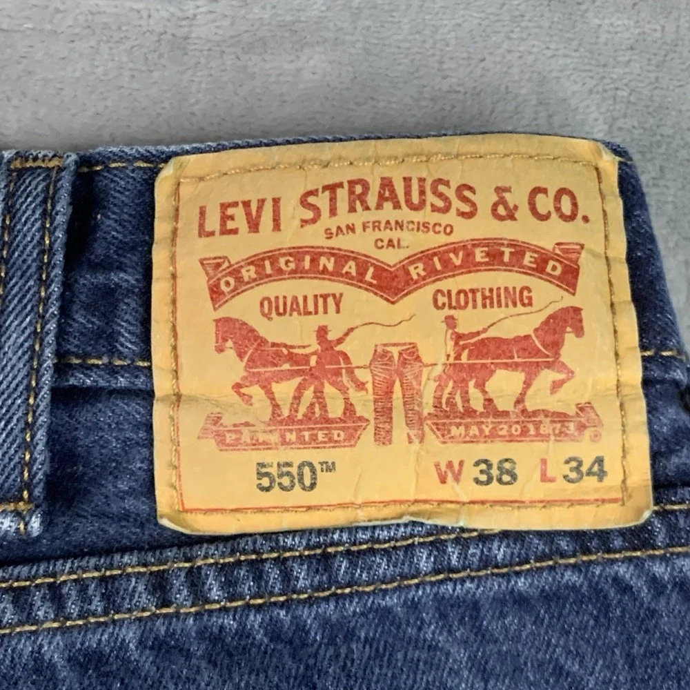 Levis‎ 550 Jeans Mens 38x34 Blue Relaxed Fit Tapered Leg Denim Classic